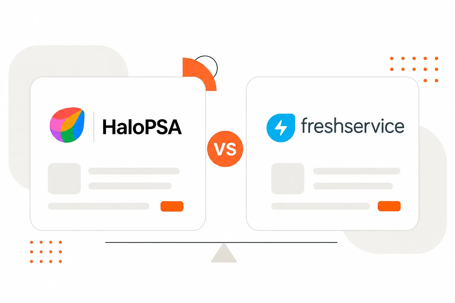 HaloPSA vs Freshservice comparison illustration