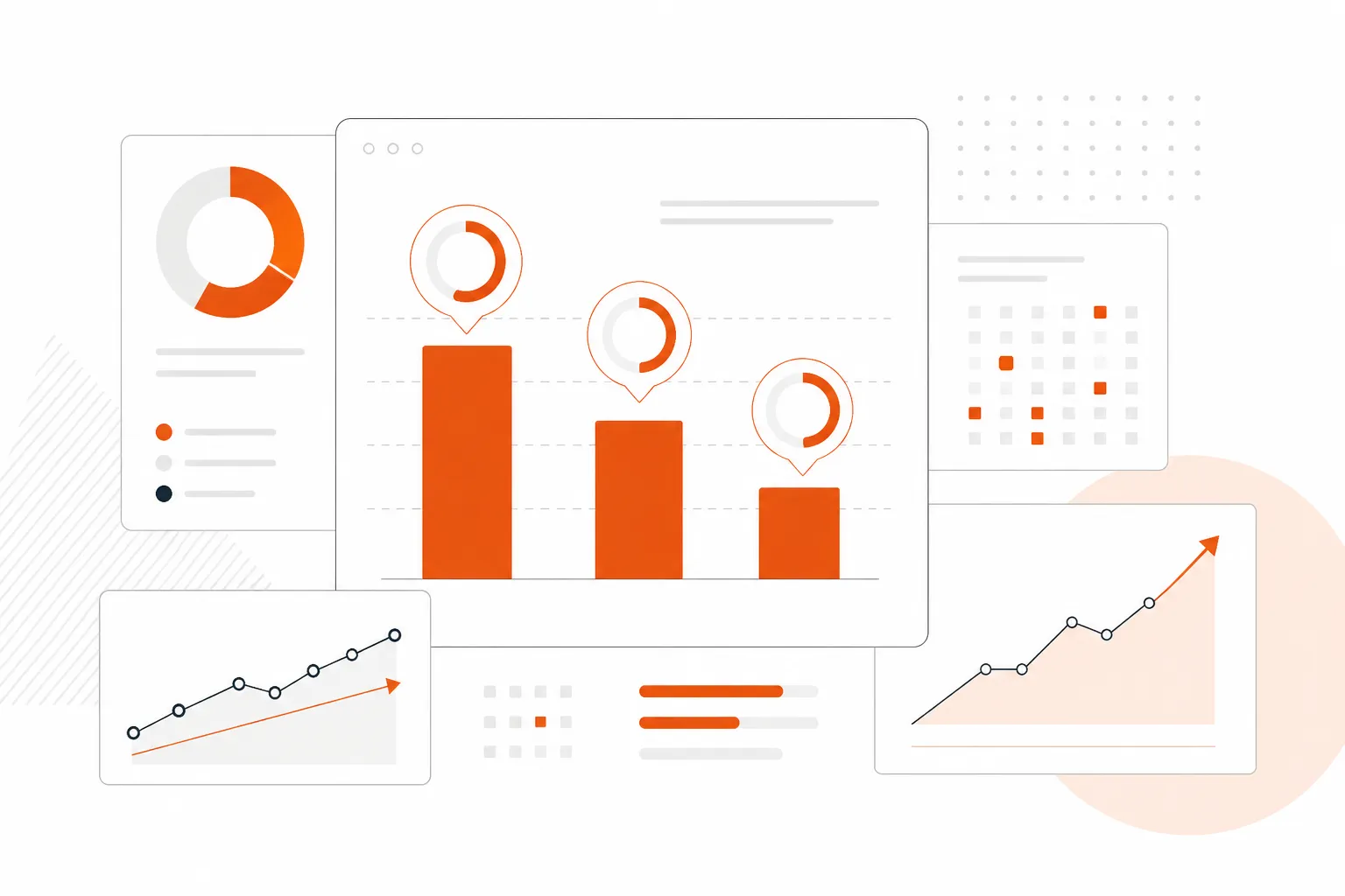 Abstract bar chart visualization illustrating MSP AI adoption statistics