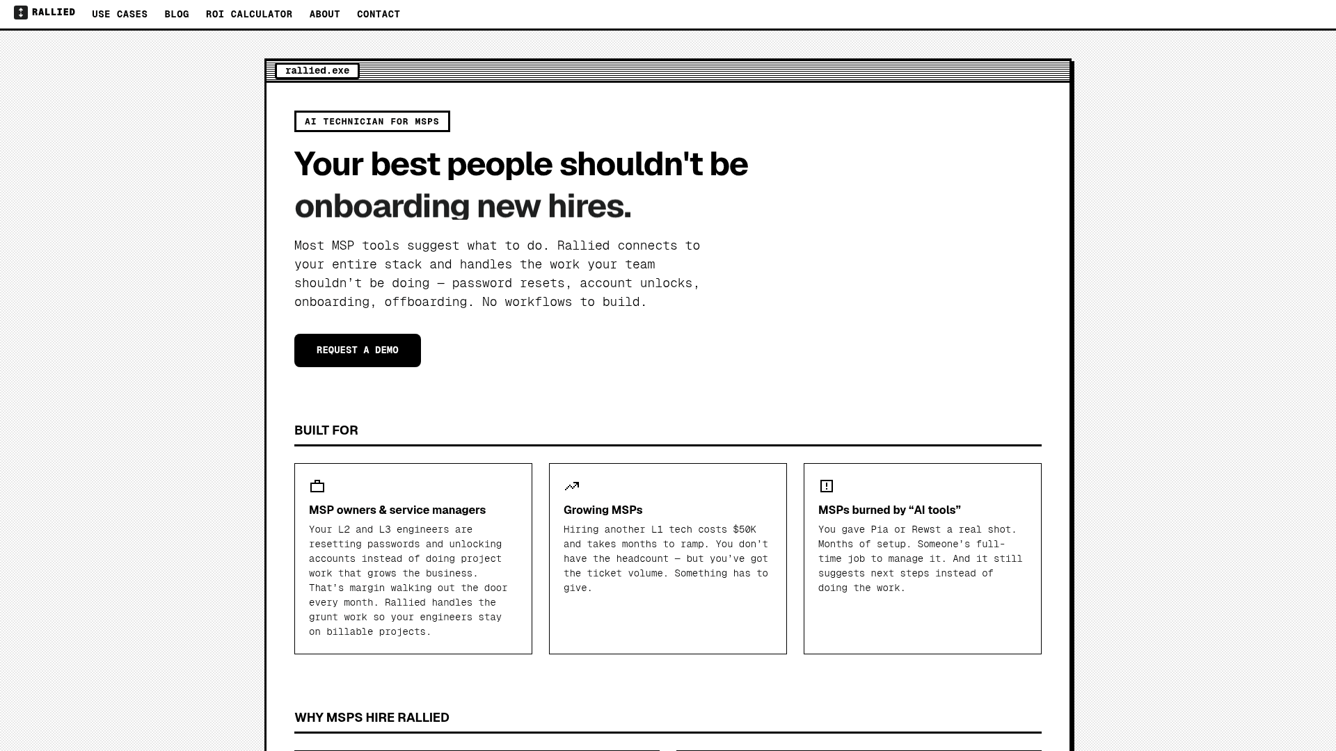 Rallied homepage